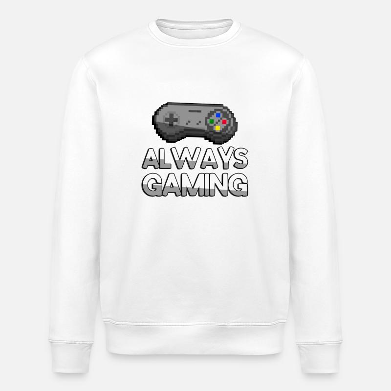 ALWAYS GAMING + SNES Controller - Gaming - Stanley/Stella Unisex Bio-Sweatshirt ROLLER - Weiß