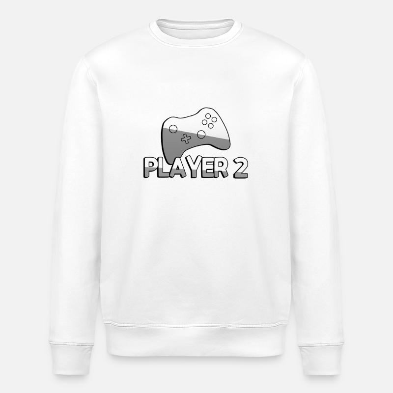 PLAYER 2 + Controller - Gaming - Stanley/Stella ROLLER Unisex Organic Sweatshirt - white