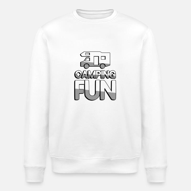 CAMPING FUN + Wohnwagen - Camping - Stanley/Stella Unisex Bio-Sweatshirt ROLLER - Weiß