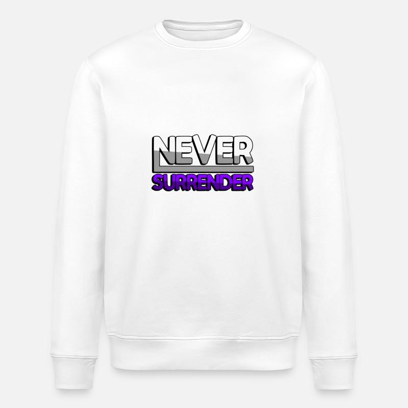NEVER SURRENDER (Lila) - Gaming - Stanley/Stella Unisex Bio-Sweatshirt ROLLER - Weiß