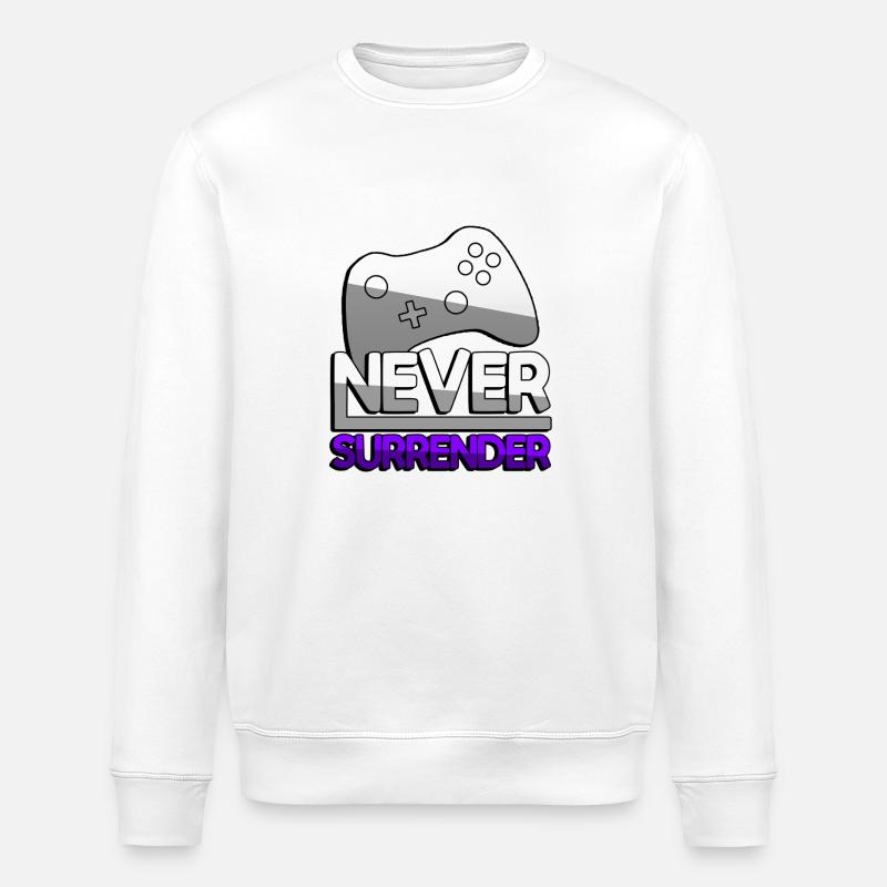 NEVER SURRENDER (Lila) + Controller - Gaming - Stanley/Stella Unisex Bio-Sweatshirt ROLLER - Weiß