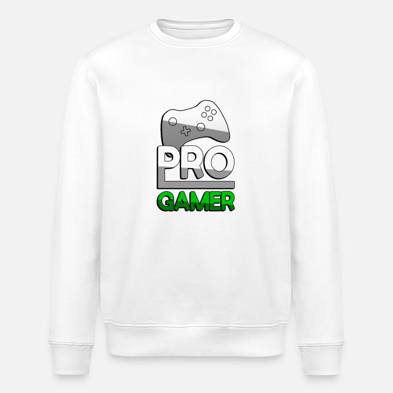 PRO GAMER (Grün) + Controller - Gaming - Stanley/Stella Unisex Bio-Sweatshirt ROLLER - Weiß