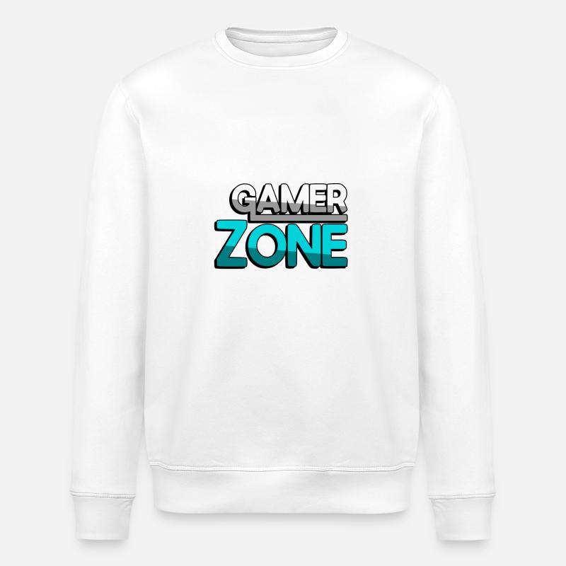 GAMER ZONE (Türkis) - Gaming - Stanley/Stella Unisex Bio-Sweatshirt ROLLER - Weiß