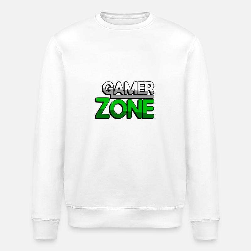 GAMER ZONE (Vert) - Jeux - Sweat bio ROLLER Stanley/Stella Unisexe - blanc