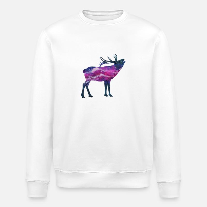 Space deer - Stanley/Stella ROLLER Unisex Organic Sweatshirt - white