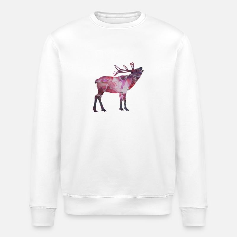 Space deer - Stanley/Stella ROLLER Unisex Organic Sweatshirt - white