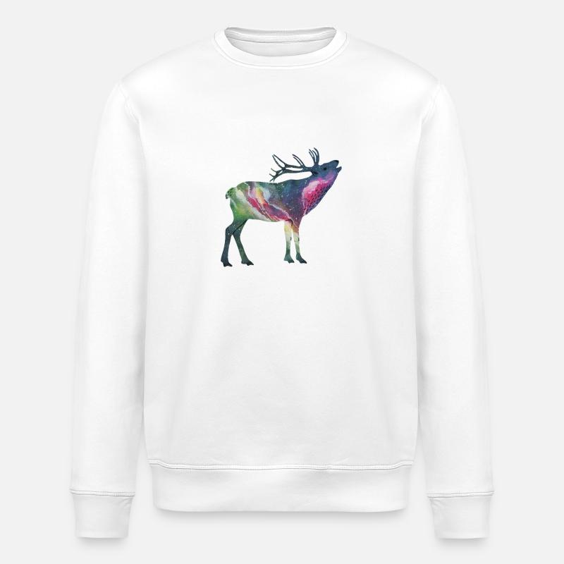 Space Hirsch - Stanley/Stella Unisex Bio-Sweatshirt ROLLER - Weiß