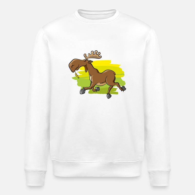 Funny Moose - Stanley/Stella ROLLER Unisex Organic Sweatshirt - white