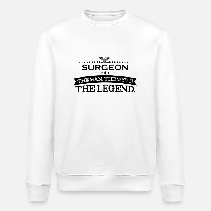 Man myth legend gift SURGEON - Stanley/Stella ROLLER Unisex Organic Sweatshirt - white