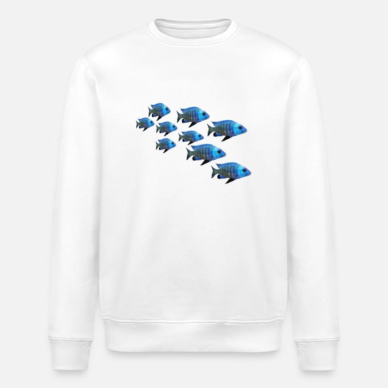 grouper perch fish - Stanley/Stella ROLLER Unisex Organic Sweatshirt - white