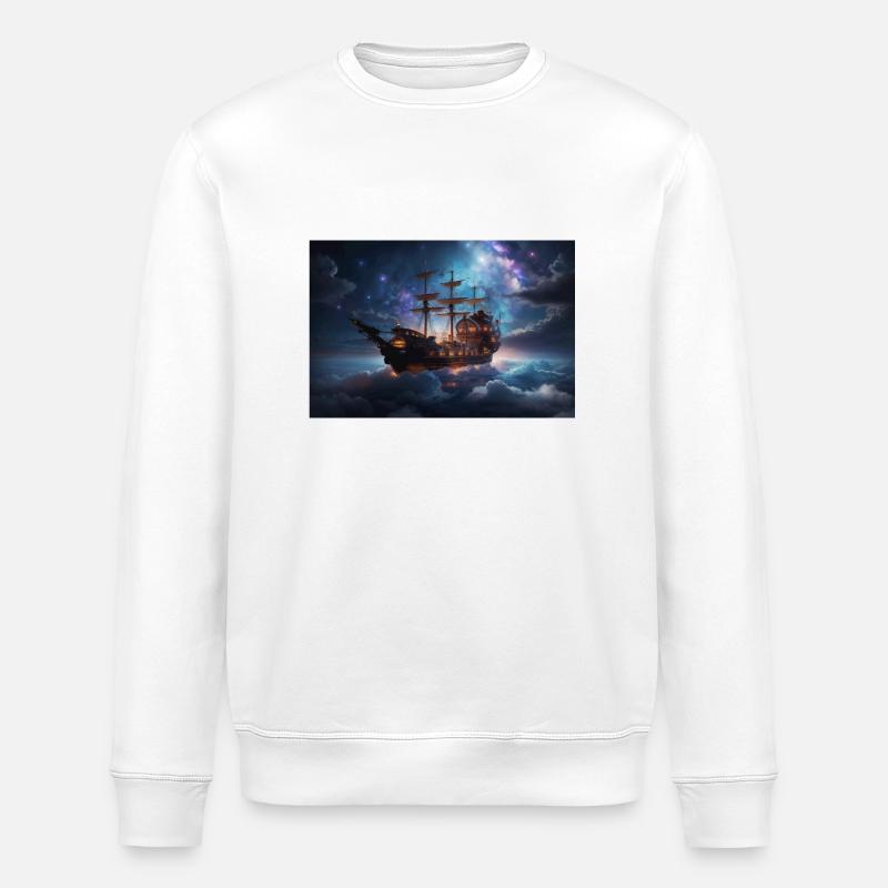 Vaisseau nuage onirique - Sweat bio ROLLER Stanley/Stella Unisexe - blanc