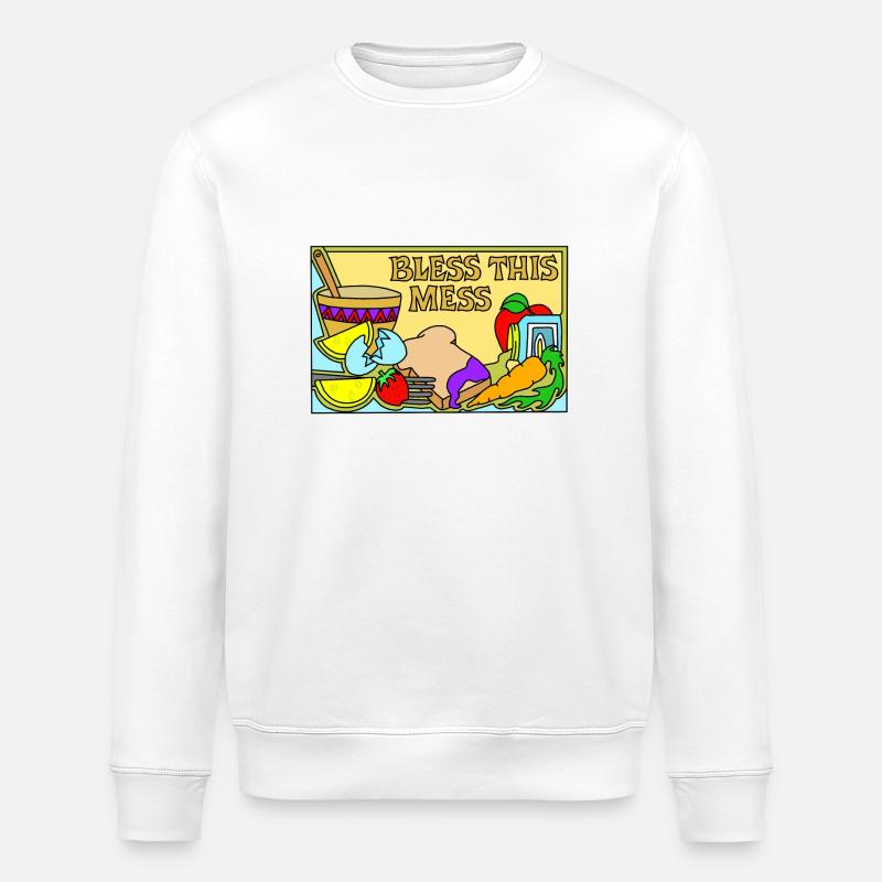 Essen - Unordnung Küche :) - Stanley/Stella Unisex Bio-Sweatshirt ROLLER - Weiß