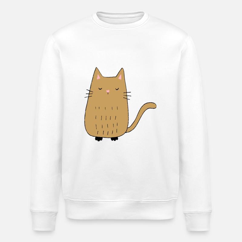 Katze - Stanley/Stella Unisex Bio-Sweatshirt ROLLER - Weiß