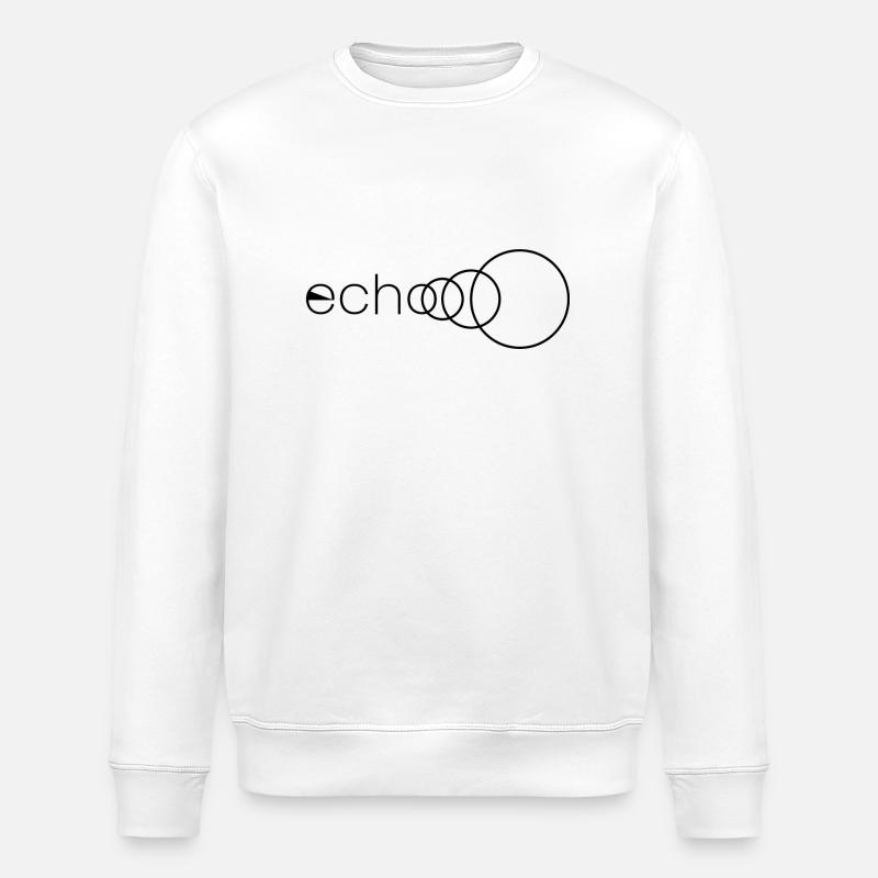 Logo Echo noir - Sweat bio ROLLER Stanley/Stella Unisexe - blanc
