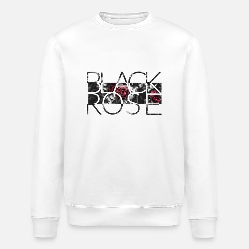 BLACK RED ROSES - Stanley/Stella Unisex Bio-Sweatshirt ROLLER - Weiß