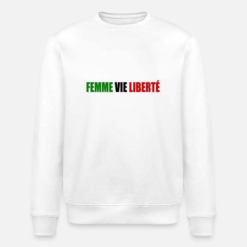 Femme vie liberte - Stanley/Stella Unisex Bio-Sweatshirt ROLLER - Weiß