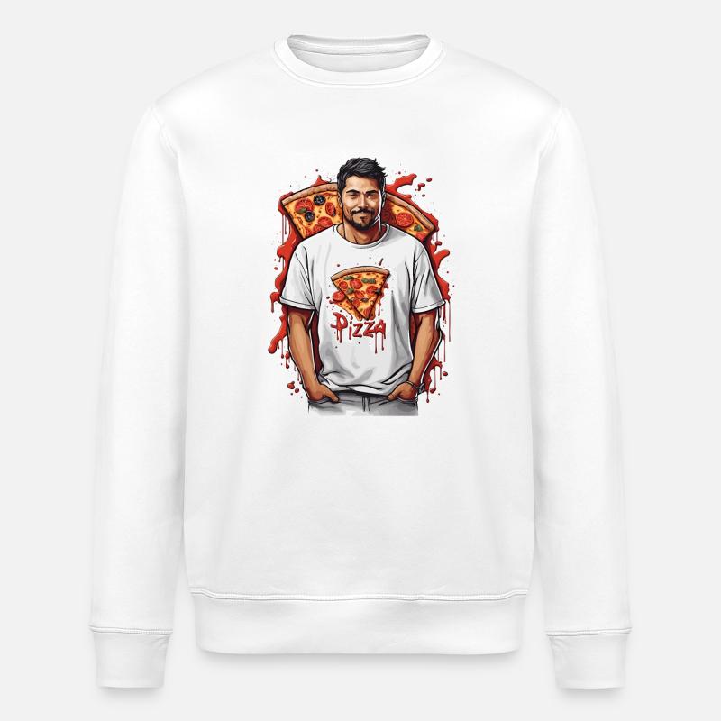 Pizza-Liebhaber - Stanley/Stella Unisex Bio-Sweatshirt ROLLER - Weiß