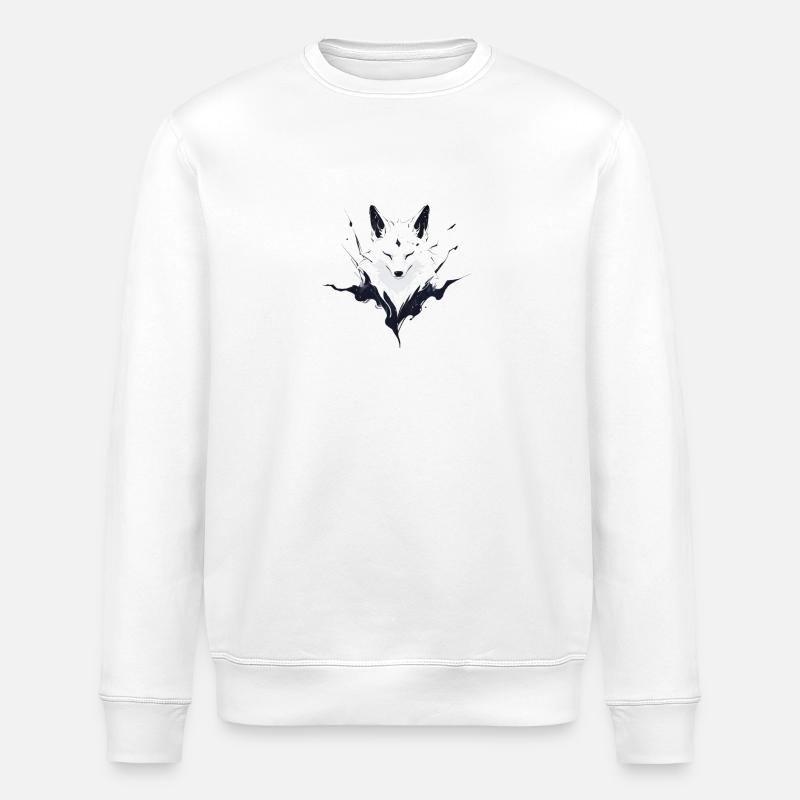 Snow fox - Stanley/Stella ROLLER Unisex Organic Sweatshirt - white