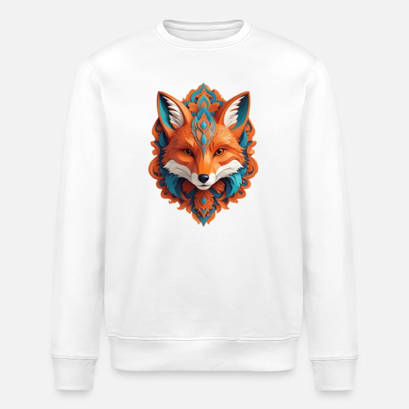Cyber Fox Head - Sweat bio ROLLER Stanley/Stella Unisexe - blanc