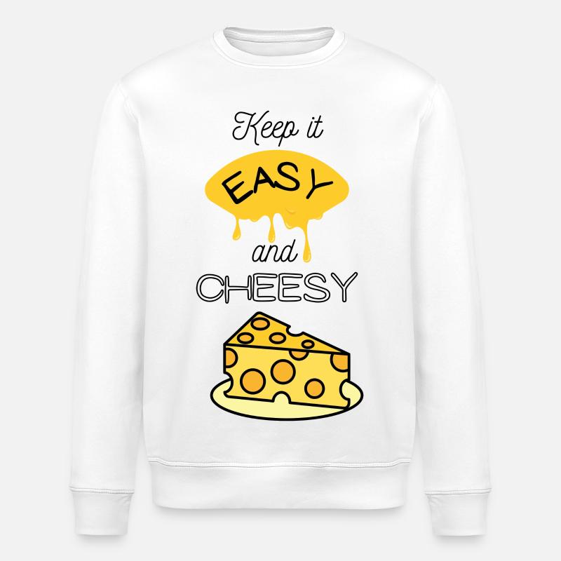 Easy Käse Meme - Stanley/Stella Unisex Bio-Sweatshirt ROLLER - Weiß