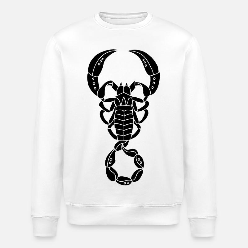 Scorpion noir - Sweat bio ROLLER Stanley/Stella Unisexe - blanc