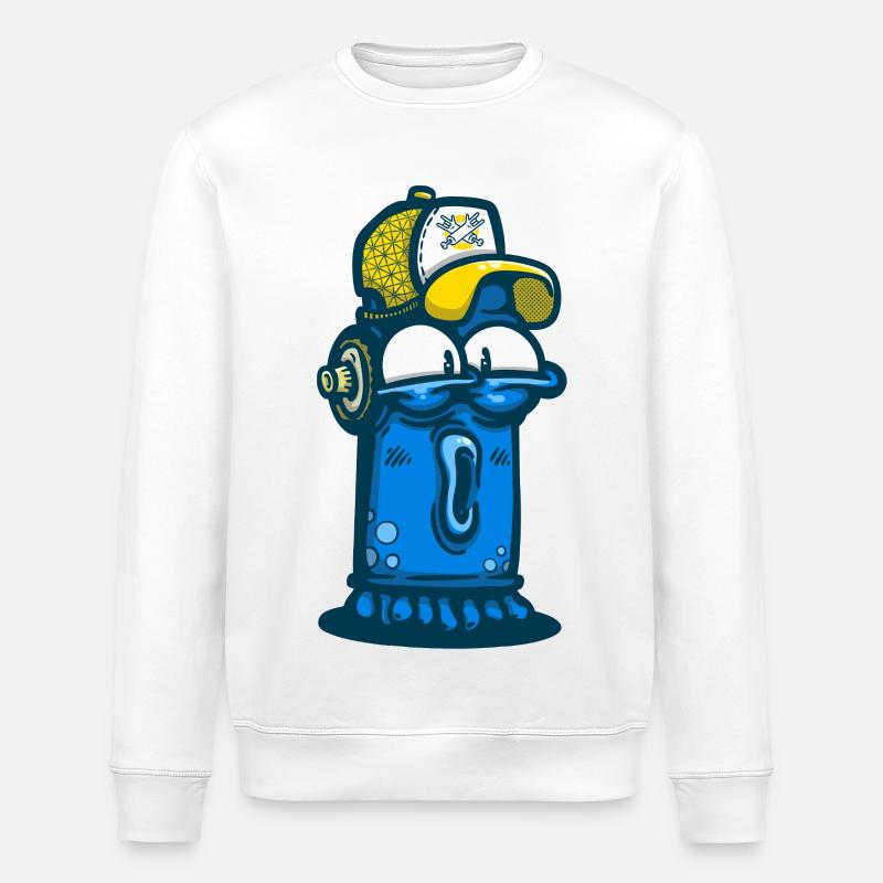 Aerosol can with graffiti face - Stanley/Stella ROLLER Unisex Organic Sweatshirt - white