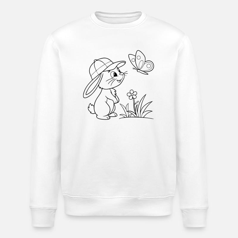 Lapin lapin avec casquette - Sweat bio ROLLER Stanley/Stella Unisexe - blanc