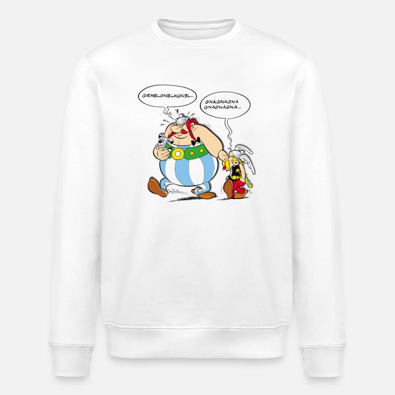 Asterix & Obelix speach bubbles - Stanley/Stella ROLLER Unisex Organic Sweatshirt - white