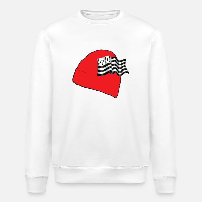 bonnet rouge - Sweat bio ROLLER Stanley/Stella Unisexe - blanc