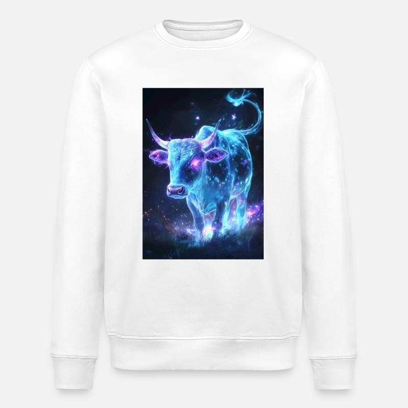 Bulle Stier Kuh Fantasy - Stanley/Stella Unisex Bio-Sweatshirt ROLLER - Weiß