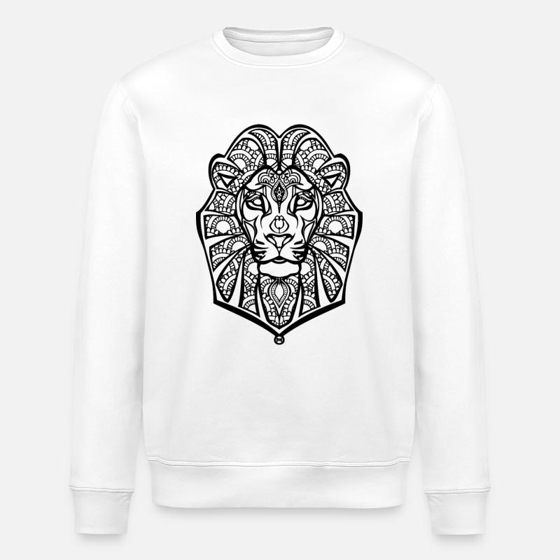 Henna lion - Stanley/Stella ROLLER Unisex Organic Sweatshirt - white