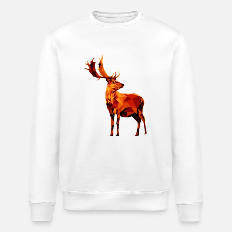 deer - Stanley/Stella ROLLER Unisex Organic Sweatshirt - white