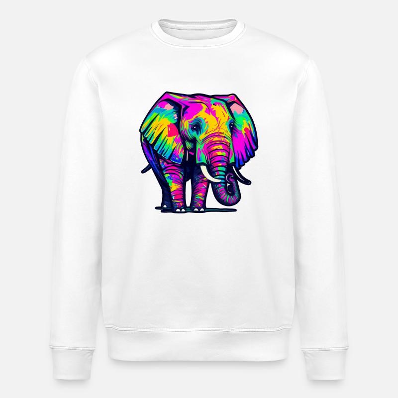 Éléphant - Sweat bio ROLLER Stanley/Stella Unisexe - blanc