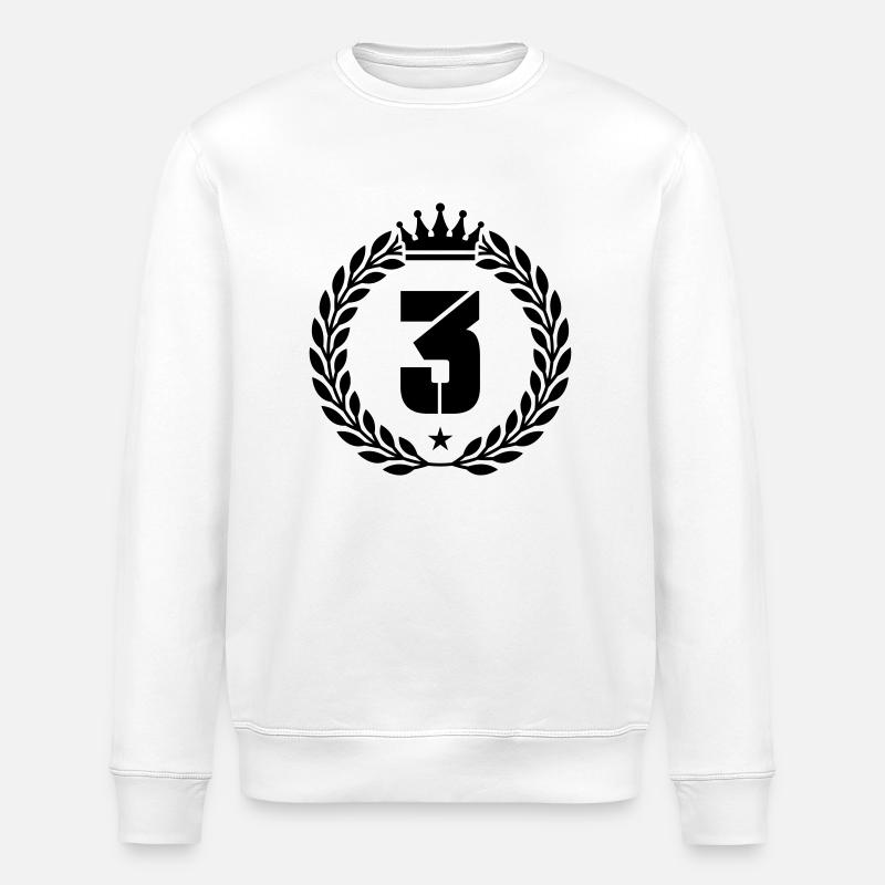 3 couronnes - Sweat bio ROLLER Stanley/Stella Unisexe - blanc