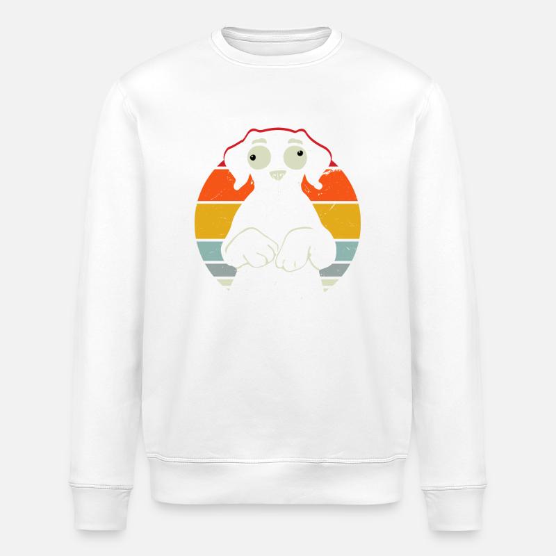 Crazy Labrador - Stanley/Stella ROLLER Unisex Organic Sweatshirt - white