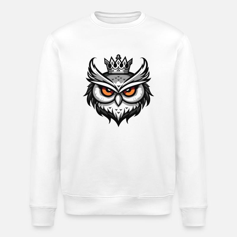 Couronne de hibou - Sweat bio ROLLER Stanley/Stella Unisexe - blanc