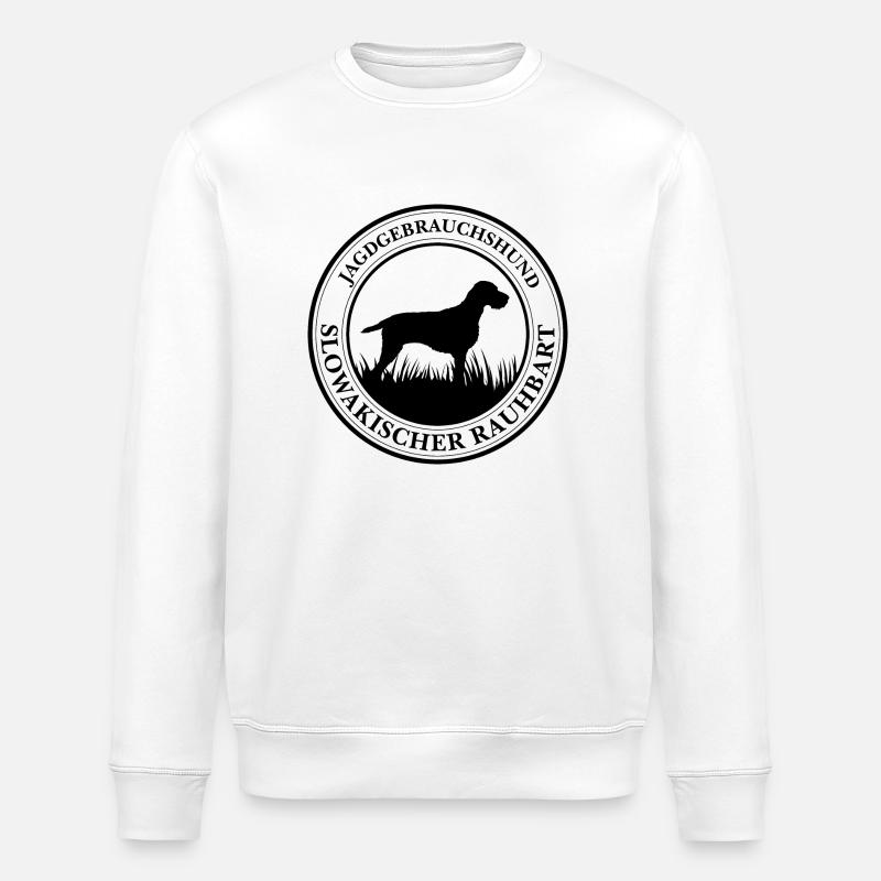 Slowakischer Rauhbart Jagdgebrauchshund Wilsigns - Stanley/Stella Unisex Bio-Sweatshirt ROLLER - Weiß