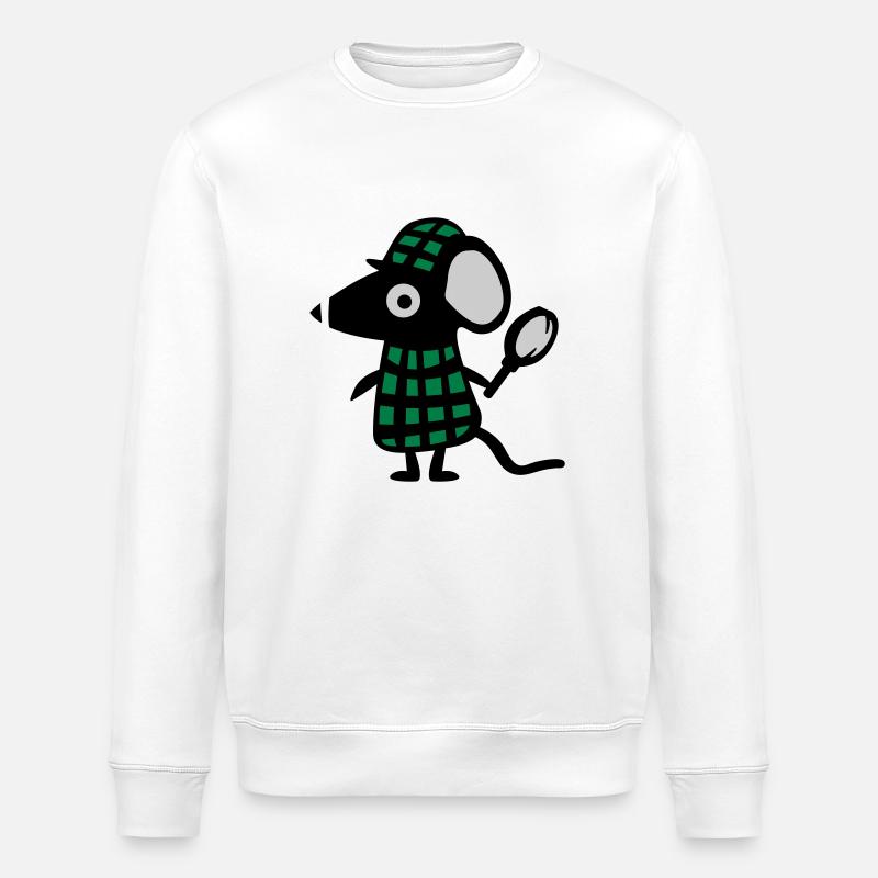 Maus Detektiv - Ratte - Stanley/Stella Unisex Bio-Sweatshirt ROLLER - Weiß