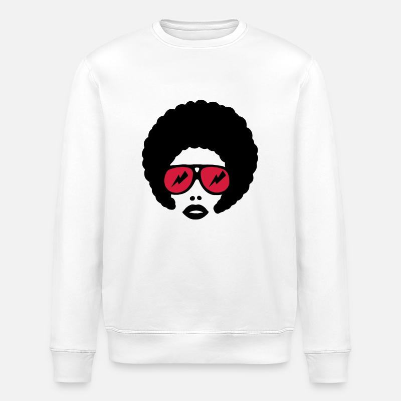 afro girl 2farbig - Sweat bio ROLLER Stanley/Stella Unisexe - blanc