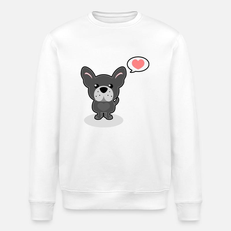 French Bulldog - Stanley/Stella Unisex Bio-Sweatshirt ROLLER - Weiß