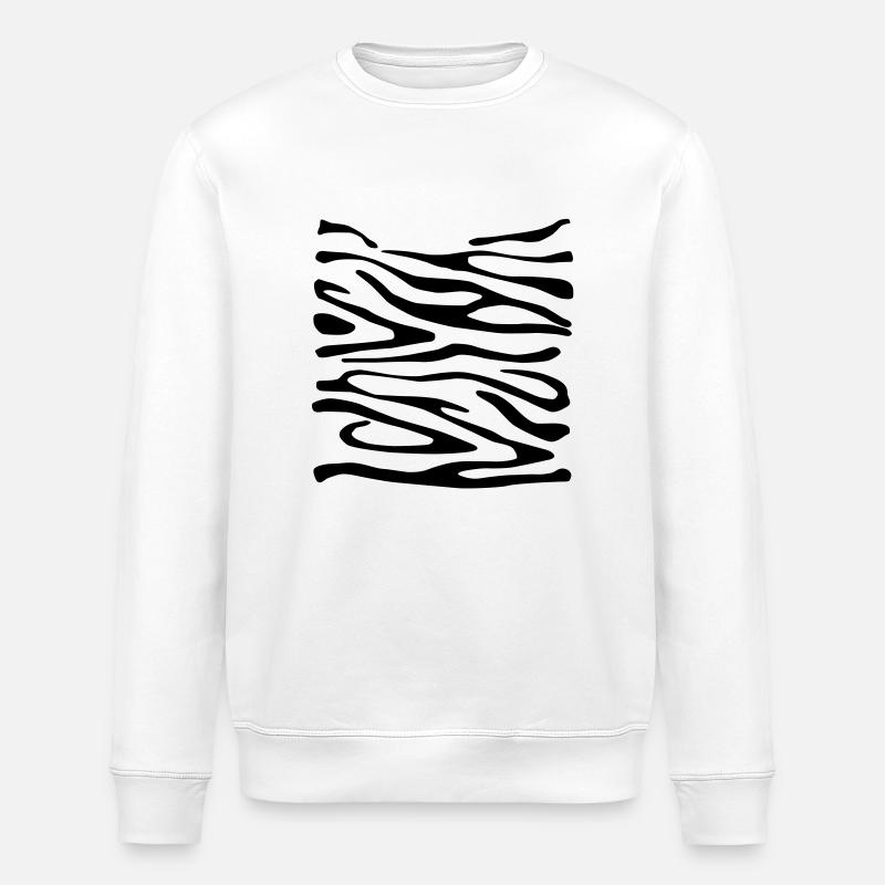 Zebra Print 2 - Stanley/Stella ROLLER Unisex Organic Sweatshirt - white