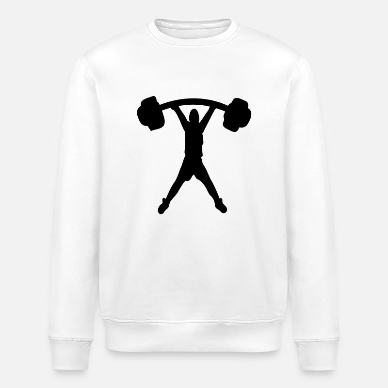 Man & dumbelle - Sweat bio ROLLER Stanley/Stella Unisexe - blanc