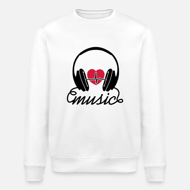 Music Heartbeat - Sweat bio ROLLER Stanley/Stella Unisexe - blanc