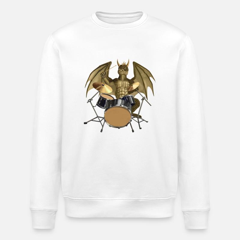 drummer - Stanley/Stella ROLLER Unisex Organic Sweatshirt - white