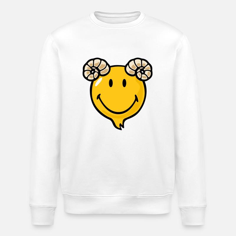 Smiley Ram - Stanley/Stella Unisex Bio-Sweatshirt ROLLER - Weiß