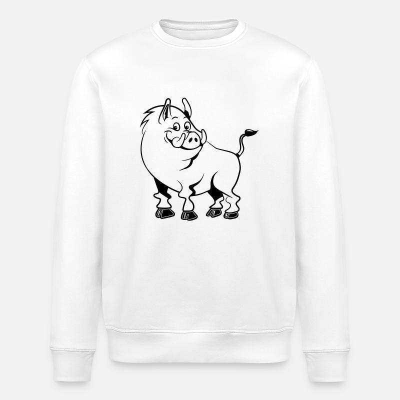 wildschwein frais doux drôle - Sweat bio ROLLER Stanley/Stella Unisexe - blanc