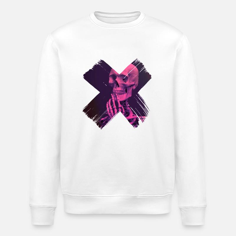 Skull - Sweat bio ROLLER Stanley/Stella Unisexe - blanc