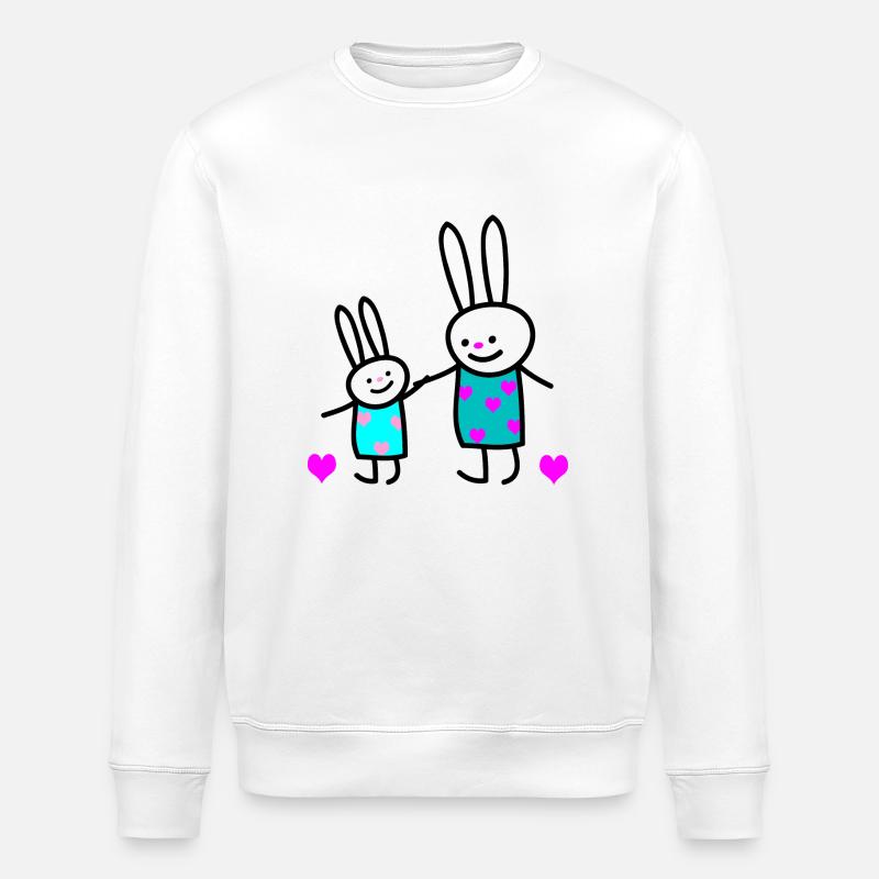 Hasenkinder (b) - Stanley/Stella Unisex Bio-Sweatshirt ROLLER - Weiß