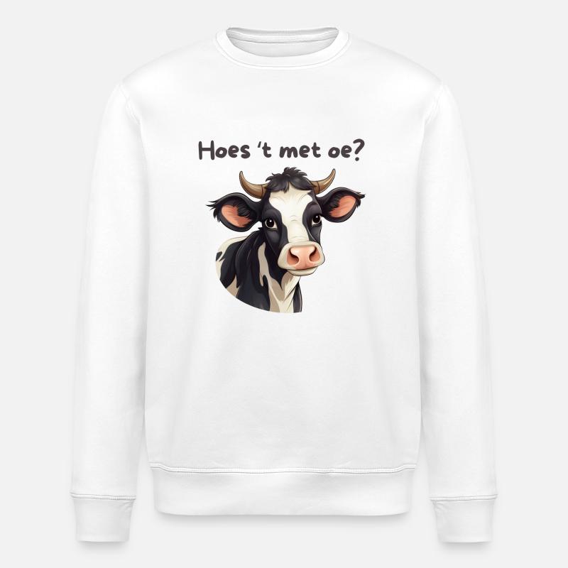 Vache, Chemises en dialecte anversois - Sweat bio ROLLER Stanley/Stella Unisexe - blanc