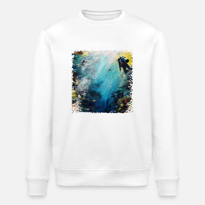 La plongée est une passion - Sweat bio ROLLER Stanley/Stella Unisexe - blanc